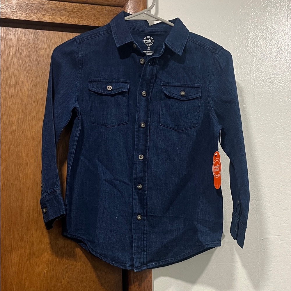 Wonder Nation Dark Blue Button Down Shirt